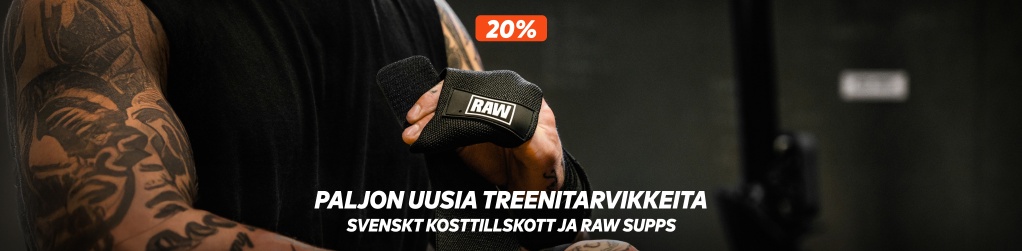 Paljon treenitarvikkeita 20 %